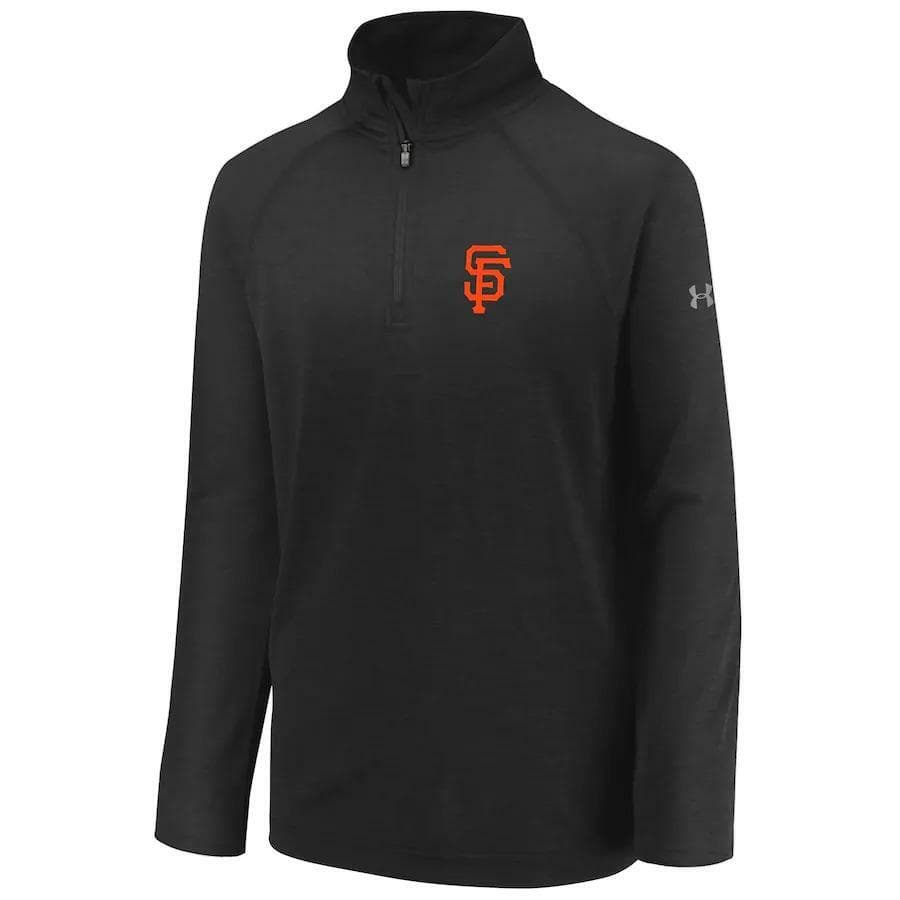 Under Armour Boy's Girl's San Francisco Giants Heatgear 1/4 Zip Pullover Top - Thumbnail 2