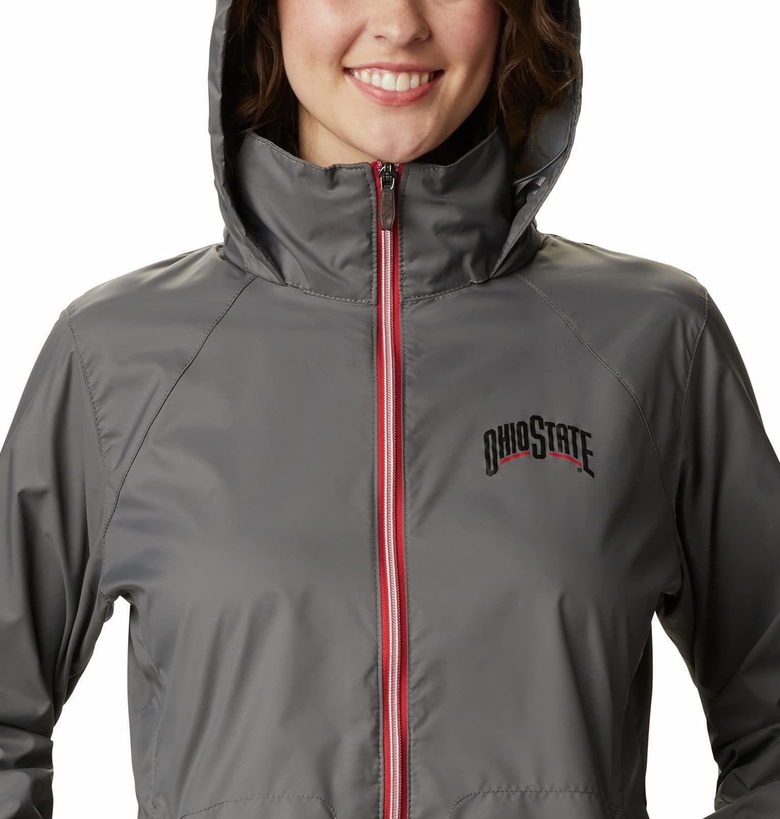 Columbia Women's Ohio State University Buckeyes Waterproof Hooded Jacket Gray XL - Thumbnail 5