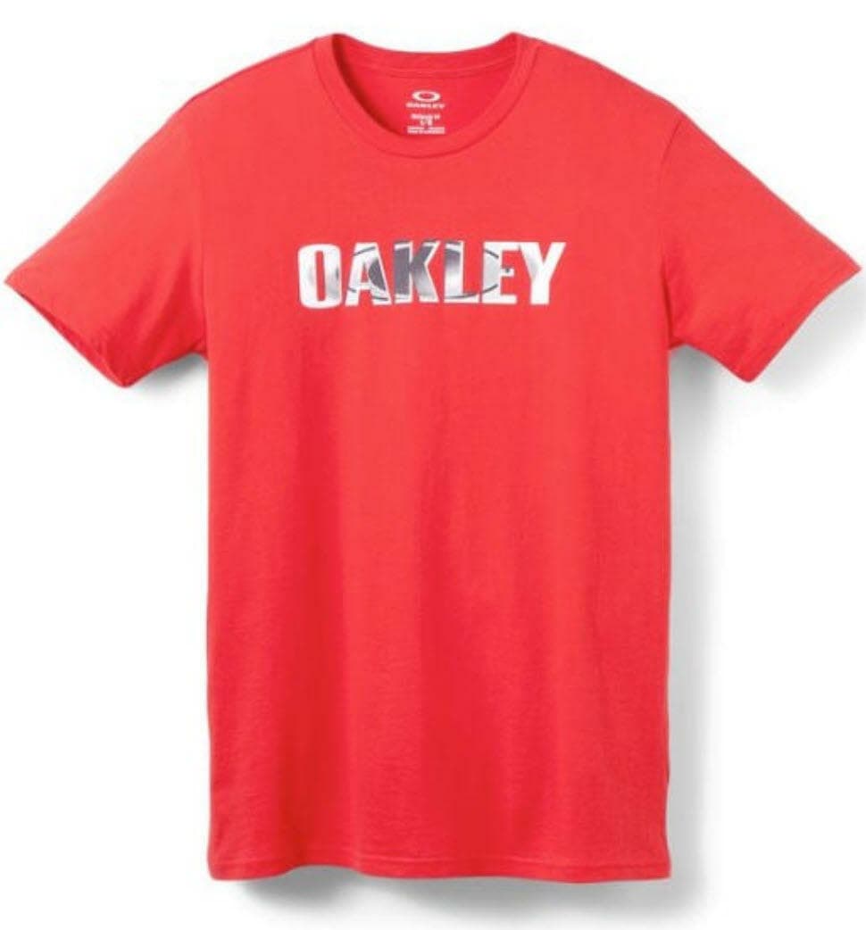 Oakley Men's Sentry Cotton Short Sleeve T-shirt Red White Gray Blue Orange - Thumbnail 4
