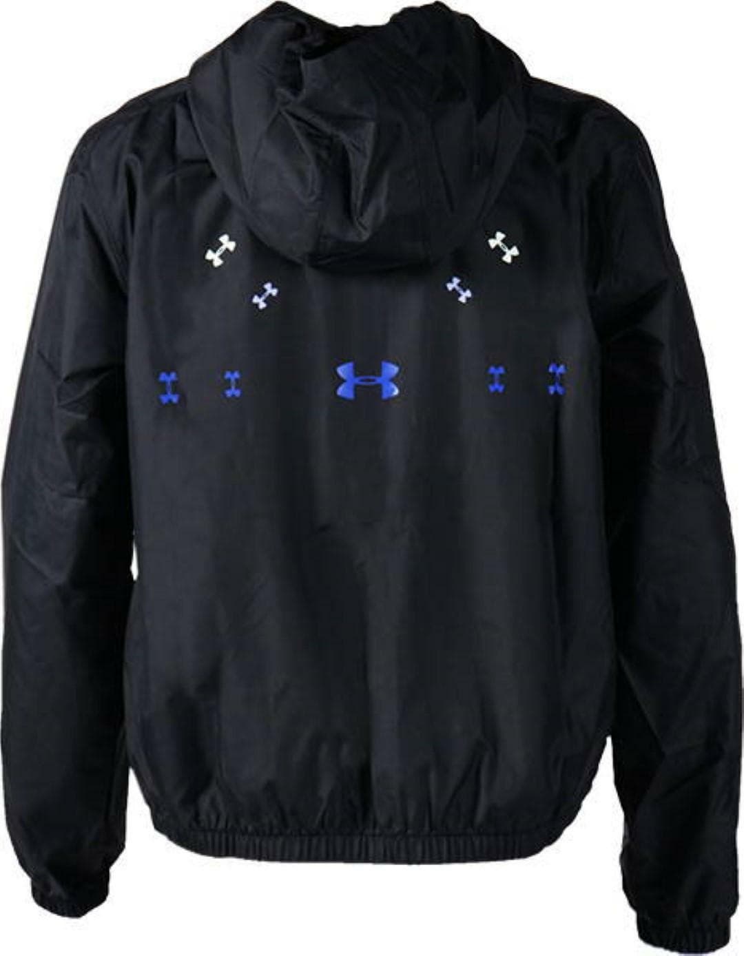 Under Armour Girl's UA Woven Full-Zip Windbreaker Storm Hooded Jacket Black XL L - Thumbnail 2