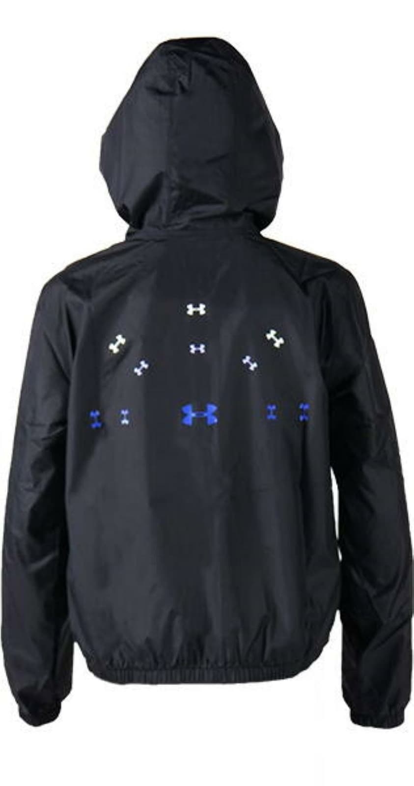 Under Armour Girl's UA Woven Full-Zip Windbreaker Storm Hooded Jacket Black XL L - Thumbnail 3