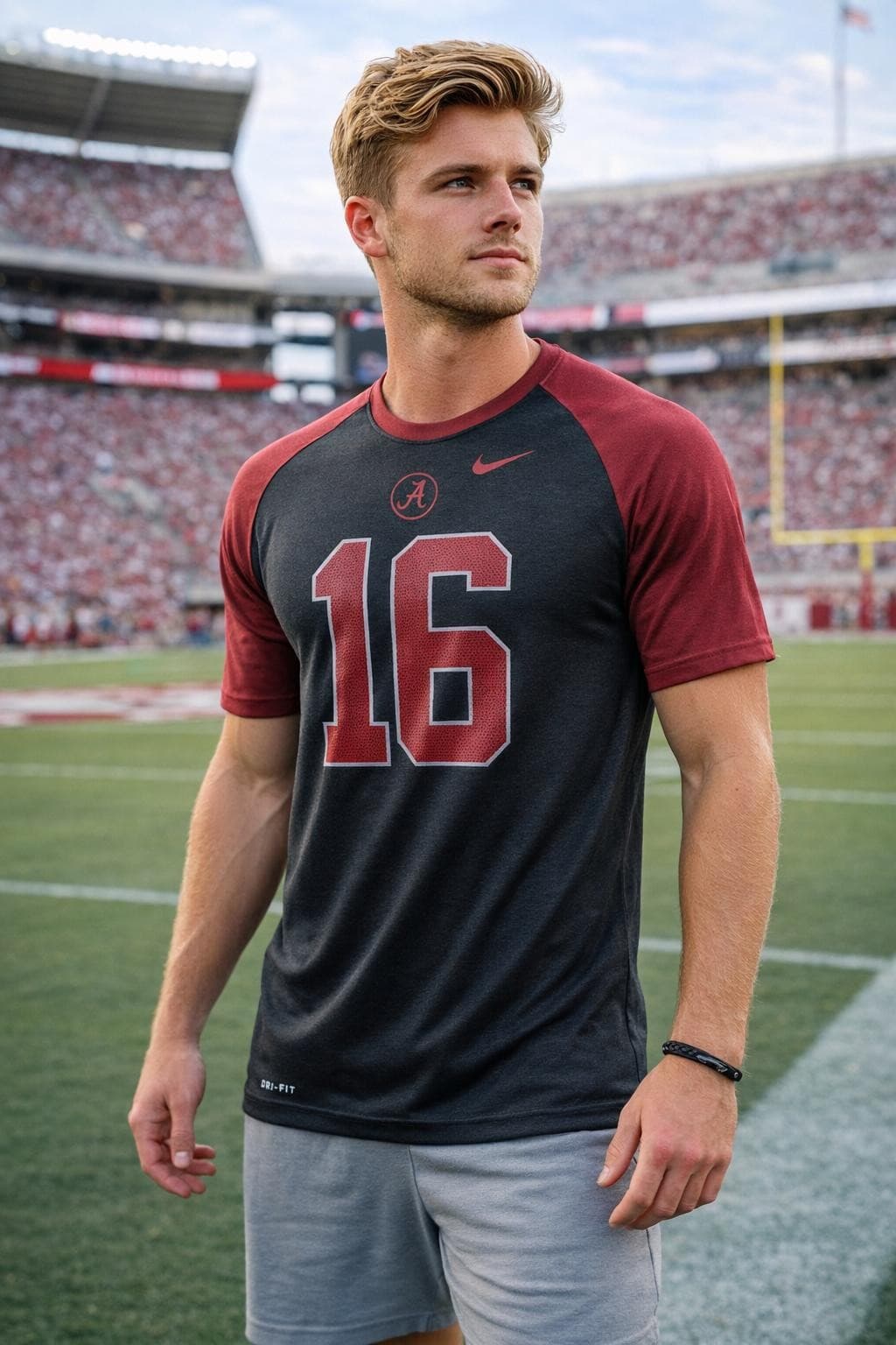 Nike Men's Alabama Crimson Tide Black Dri-fit Wildcard T-Shirt Medium Black - Thumbnail 3