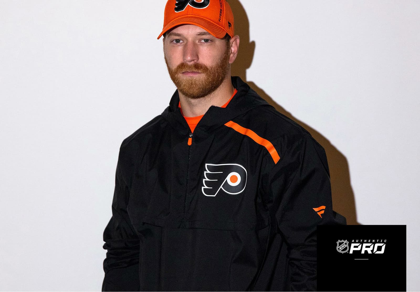 Fanatics Men's Philadelphia Flyers Authentic Pro Rinkside 1/4 Zip Anorak Jacket - Thumbnail 4