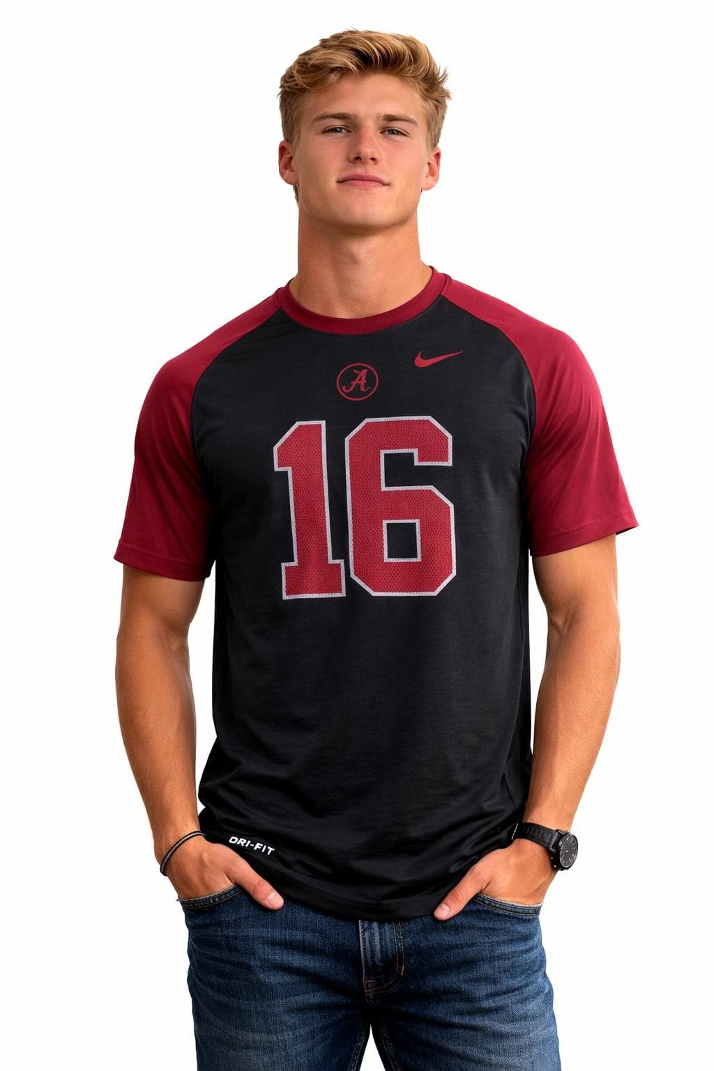 Nike Men's Alabama Crimson Tide Black Dri-fit Wildcard T-Shirt Medium Black - Thumbnail 2