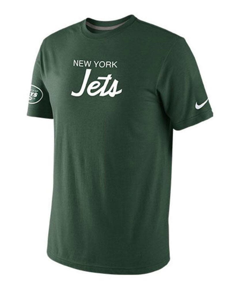 Nike Men's New York Jets Script Triblend Short Sleeve T-Shirt Green Medium - Thumbnail 2