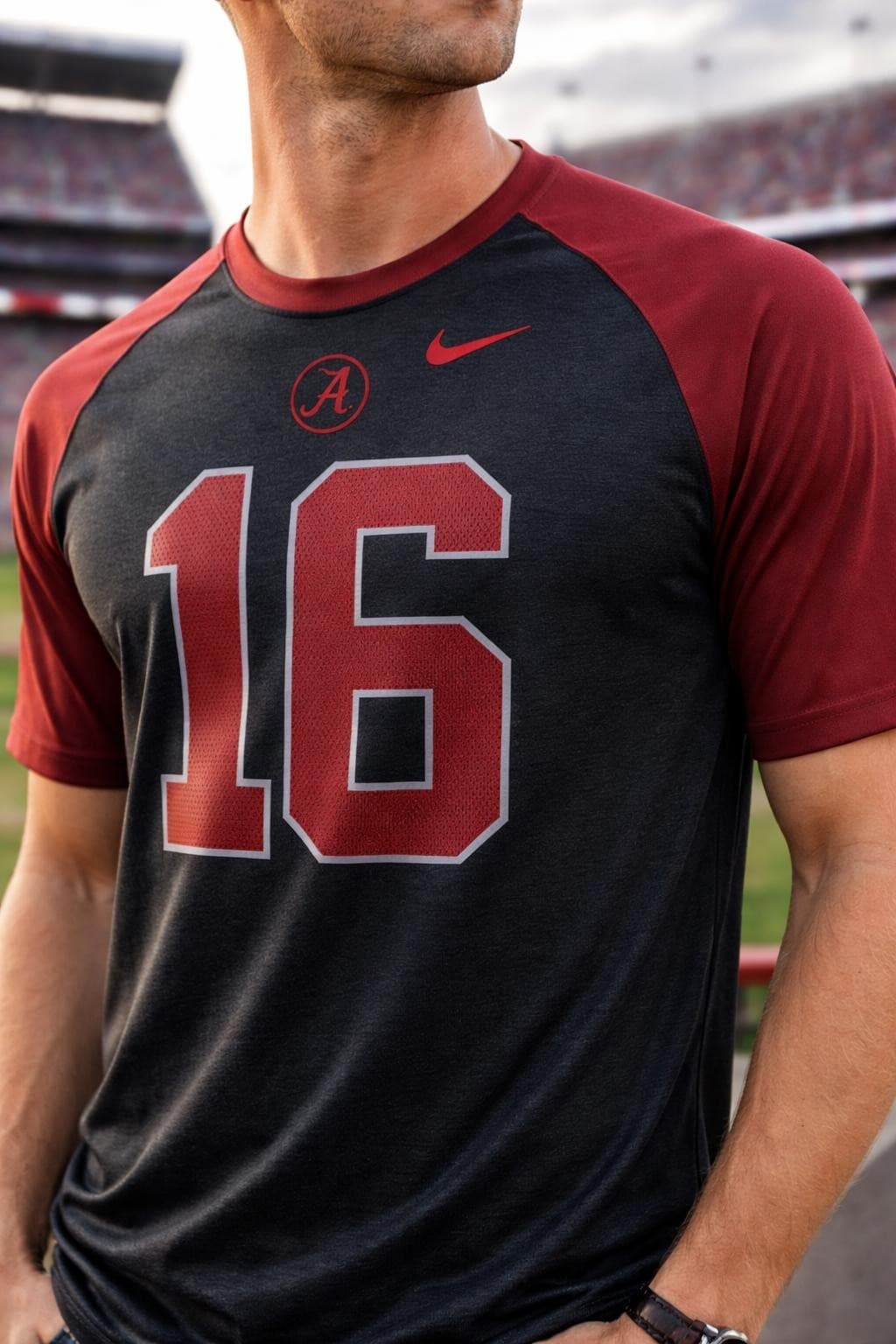 Nike Men's Alabama Crimson Tide Black Dri-fit Wildcard T-Shirt Medium Black - Thumbnail 6