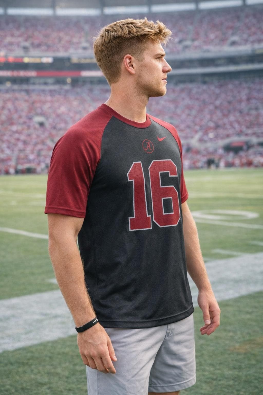 Nike Men's Alabama Crimson Tide Black Dri-fit Wildcard T-Shirt Medium Black - Thumbnail 4