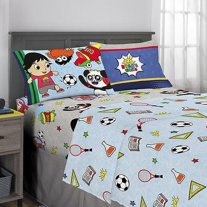 Ryan's World Kids Bedding Super Soft Microfiber Full Size 4 Piece Sheet Set - Thumbnail 5