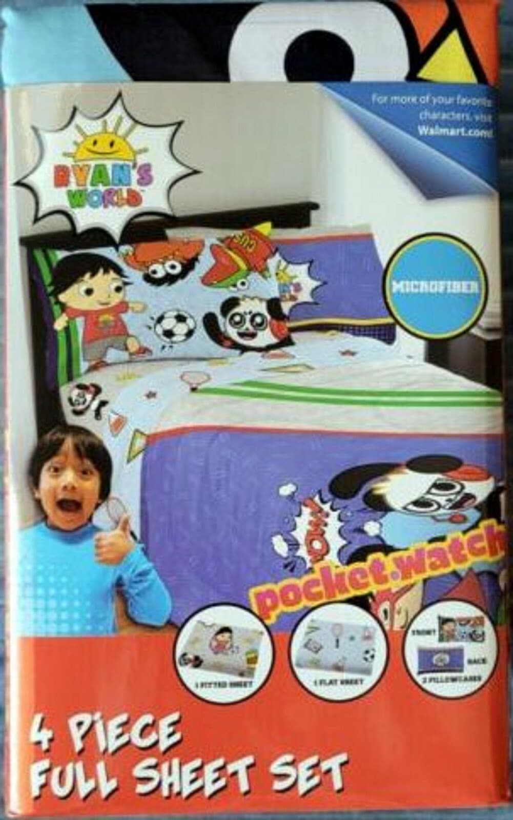 Ryan's World Kids Bedding Super Soft Microfiber Full Size 4 Piece Sheet Set - Thumbnail 3