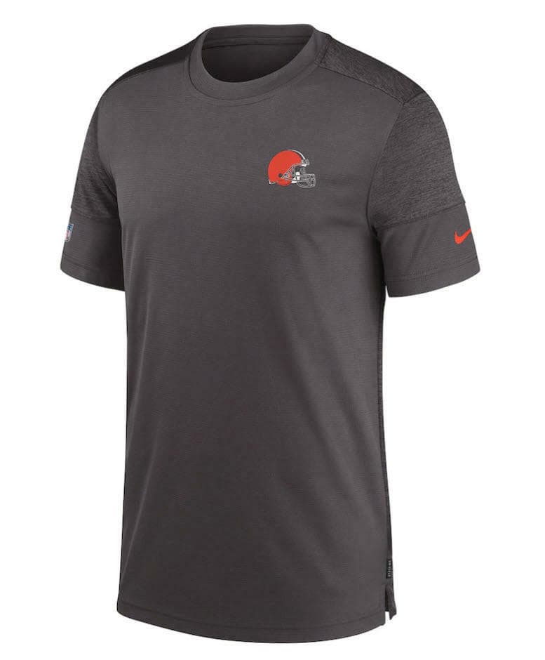 Nike Men's Cleveland Browns Sideline Coaches Dri-Fit Short Sleeve UV T-shirt M - Thumbnail 2