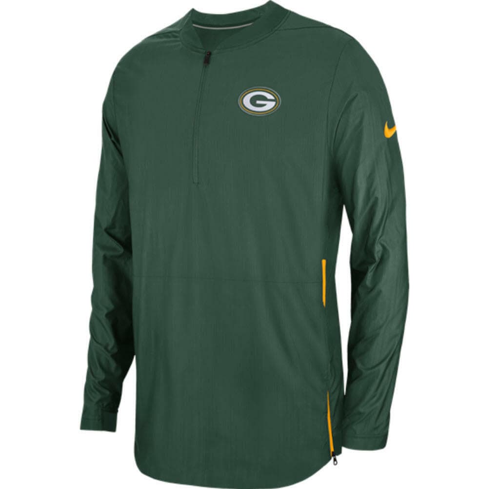 Nike Men's Green Bay Packers Lockdown Half Zip Pullover Jacket Green Medium - Thumbnail 3