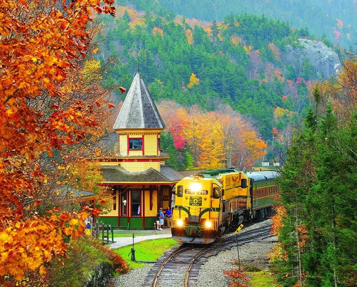 White Mountain Puzzles Scenic Railroad 1000 Piece Jigsaw Puzzle New Hampshire - Thumbnail 2