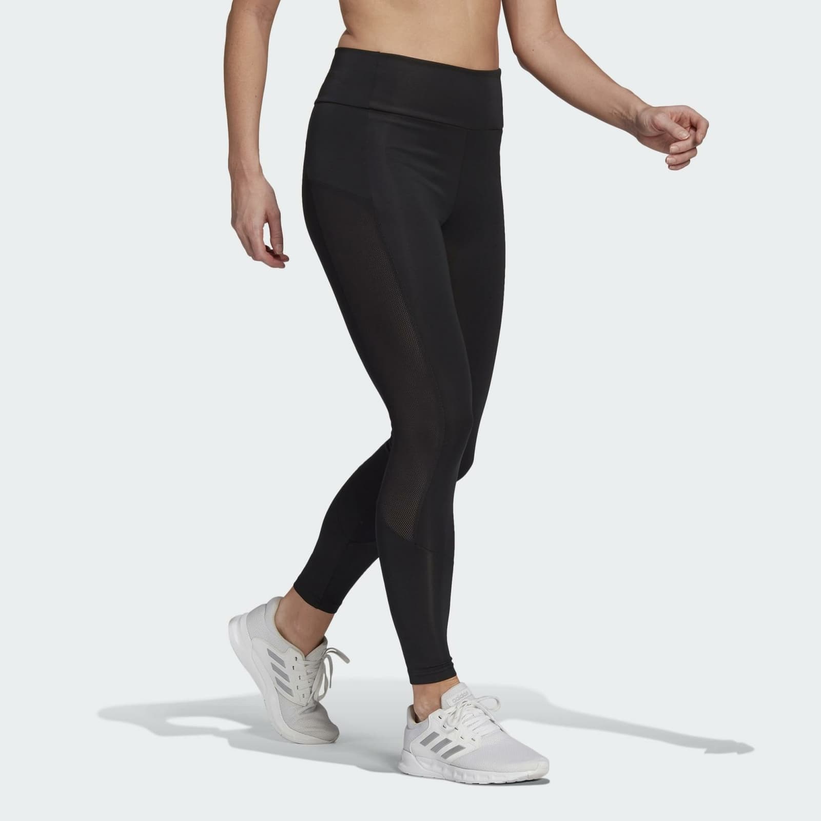adidas Women's Designed 2 Move Big Logo Aeroready Sport Tights Black Medium - Thumbnail 2