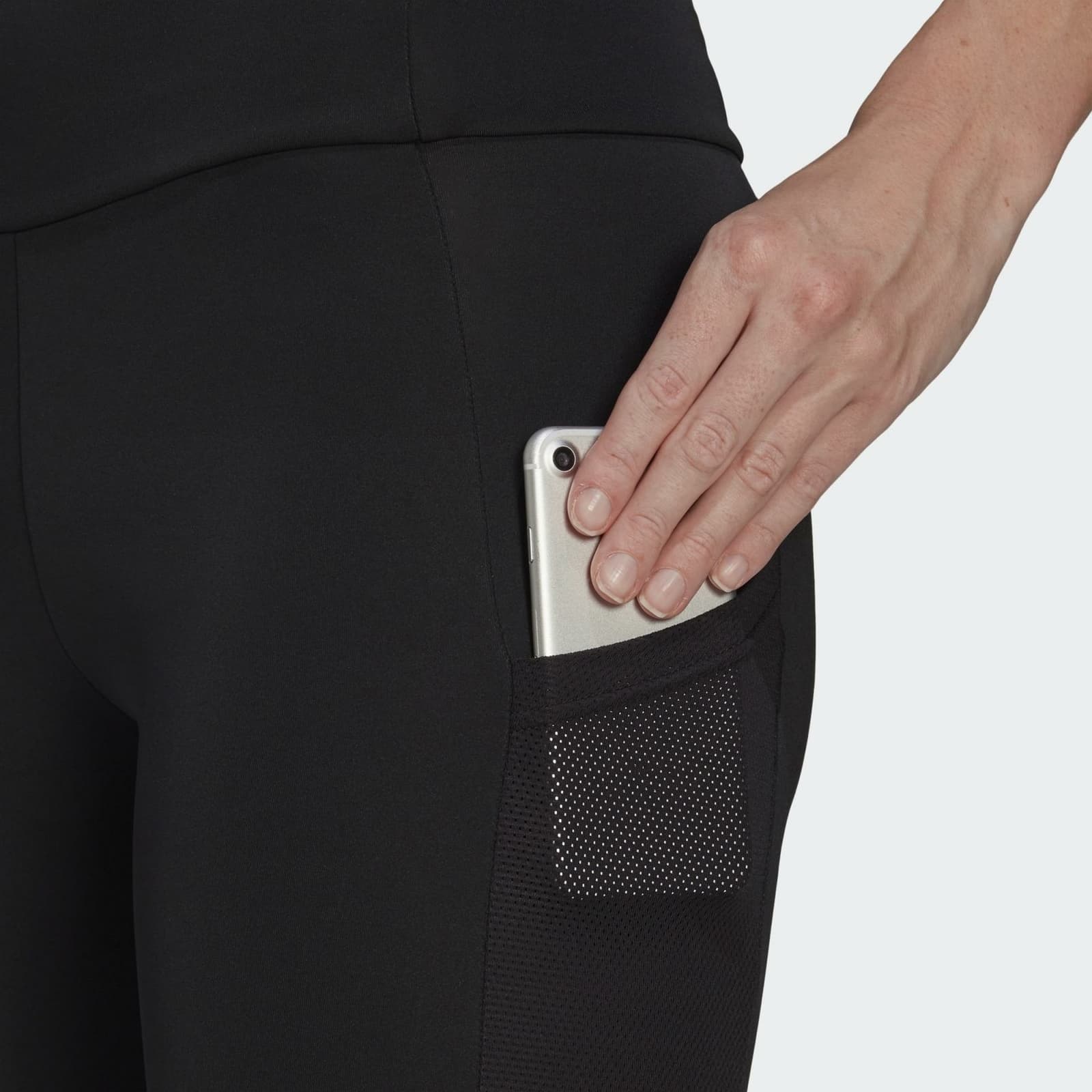 adidas Women's Designed 2 Move Big Logo Aeroready Sport Tights Black Medium - Thumbnail 5