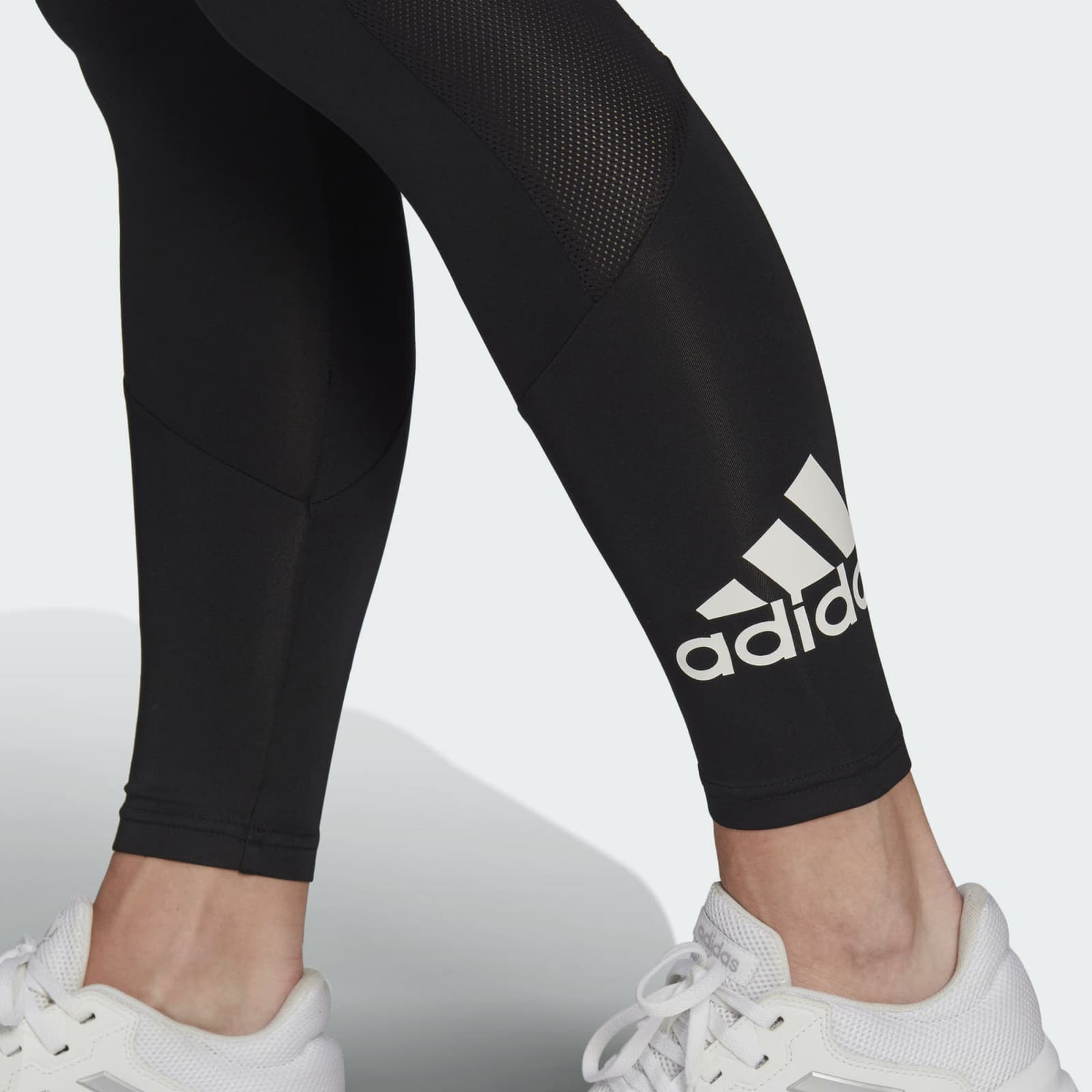 adidas Women's Designed 2 Move Big Logo Aeroready Sport Tights Black Medium - Thumbnail 4