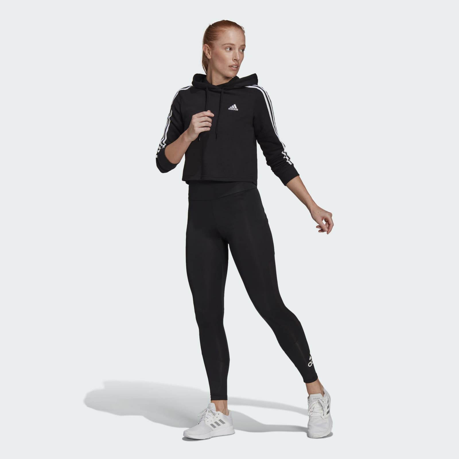 adidas Women's Designed 2 Move Big Logo Aeroready Sport Tights Black Medium - Thumbnail 6