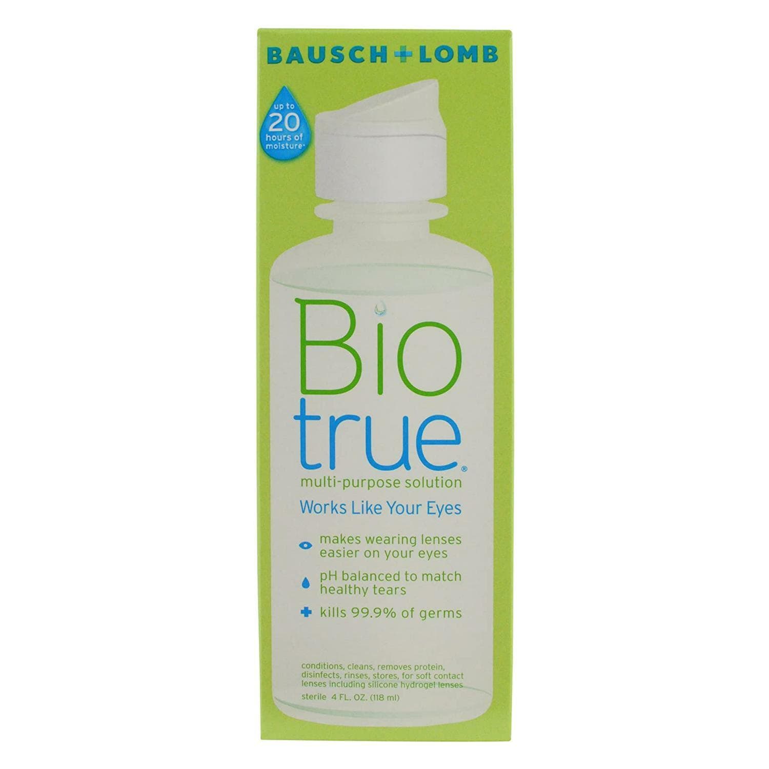 BioTrue Contact Lens Solution for Soft Contact Lenses 2 Bottle Pack 4 Oz Each - Thumbnail 2