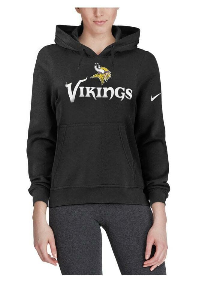 Nike Women's Minnesota Vikings Club Triblend Pullover Hoodie Black Small - Thumbnail 4