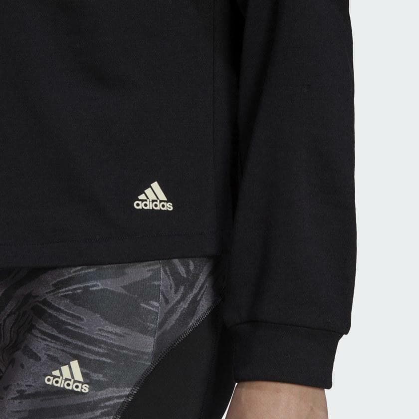 adidas Women's Zoe Saldana Collection Pullover French Terry U4U Hoodie Black S - Thumbnail 5