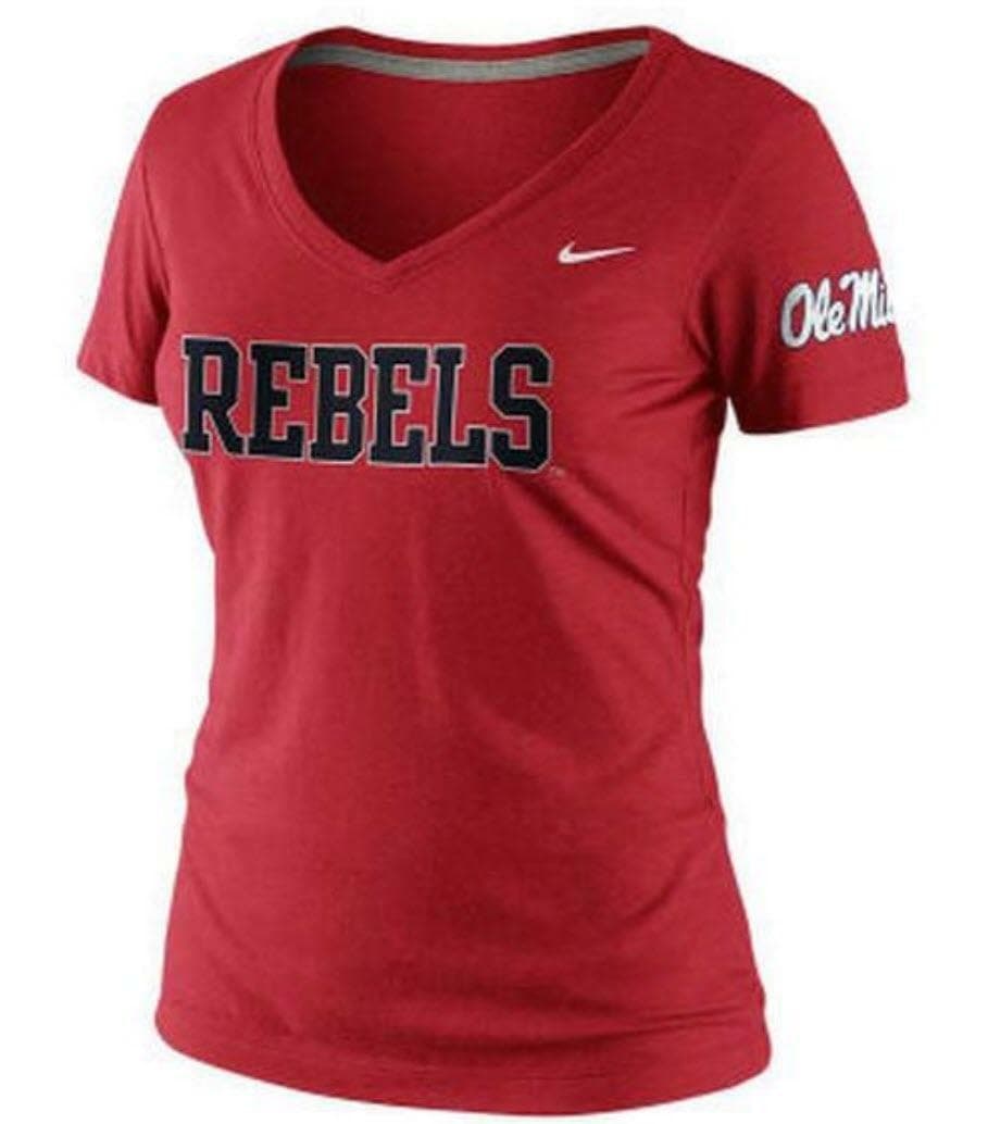 Nike Women's Mississippi Ole Miss Rebels Triblend Wordmark T-shirt Red XS - Thumbnail 4