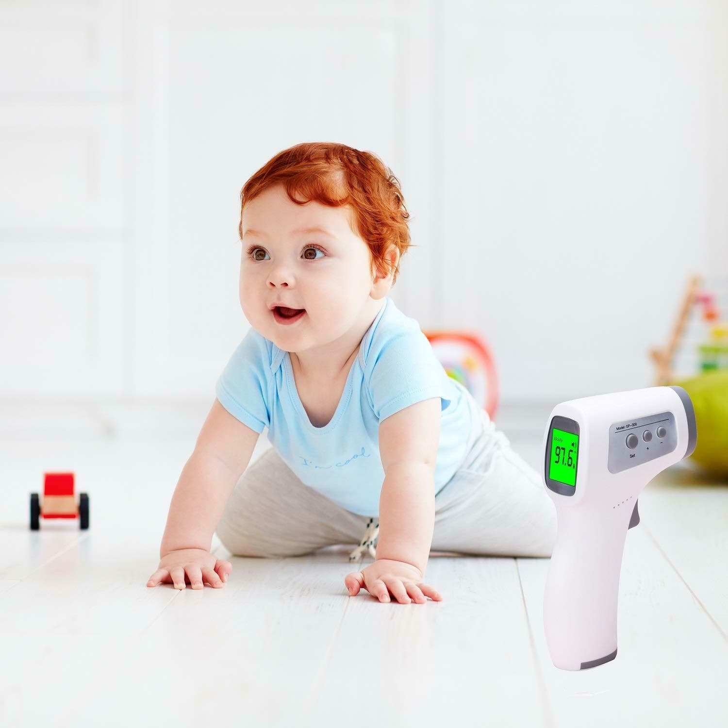 AGZ Infrared Touchless Forehead LCD Thermometer Adult & Children with Memory - Thumbnail 5