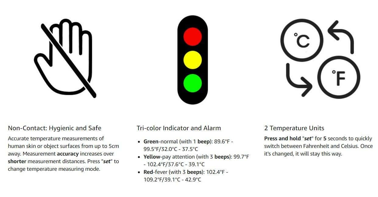 AGZ Infrared Touchless Forehead LCD Thermometer Adult & Children with Memory - Thumbnail 6