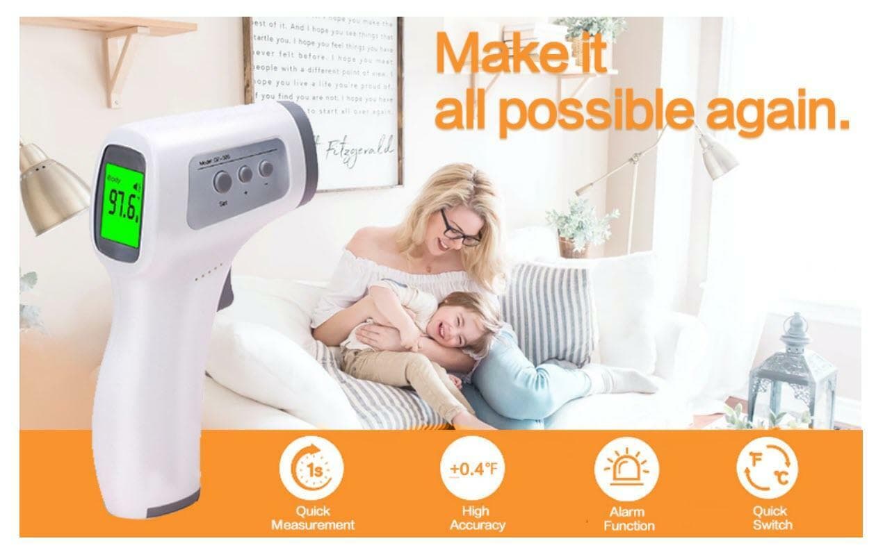 AGZ Infrared Touchless Forehead LCD Thermometer Adult & Children with Memory - Thumbnail 8
