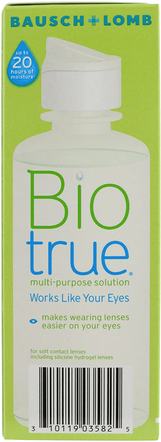 BioTrue Contact Lens Solution for Soft Contact Lenses 2 Bottle Pack 4 Oz Each - Thumbnail 3