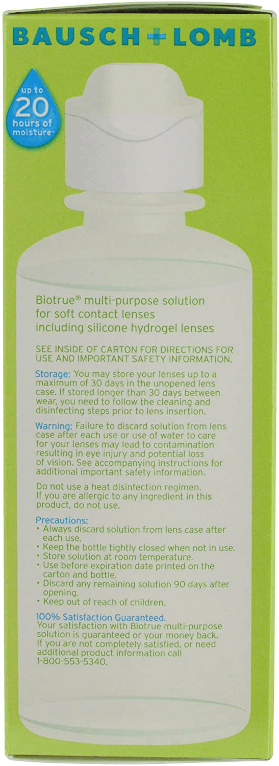 BioTrue Contact Lens Solution for Soft Contact Lenses 2 Bottle Pack 4 Oz Each - Thumbnail 5