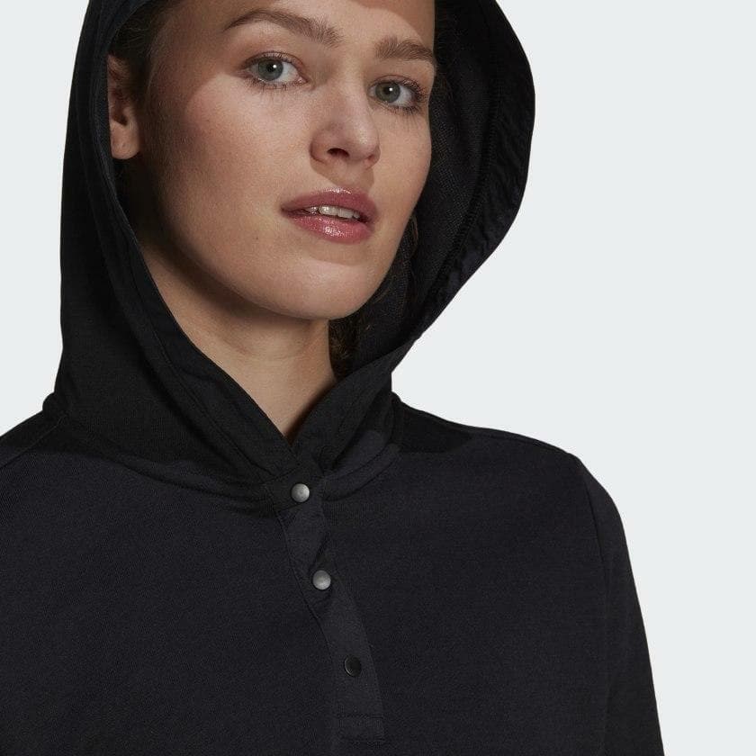 adidas Women's Zoe Saldana Collection Pullover French Terry U4U Hoodie Black S - Thumbnail 4