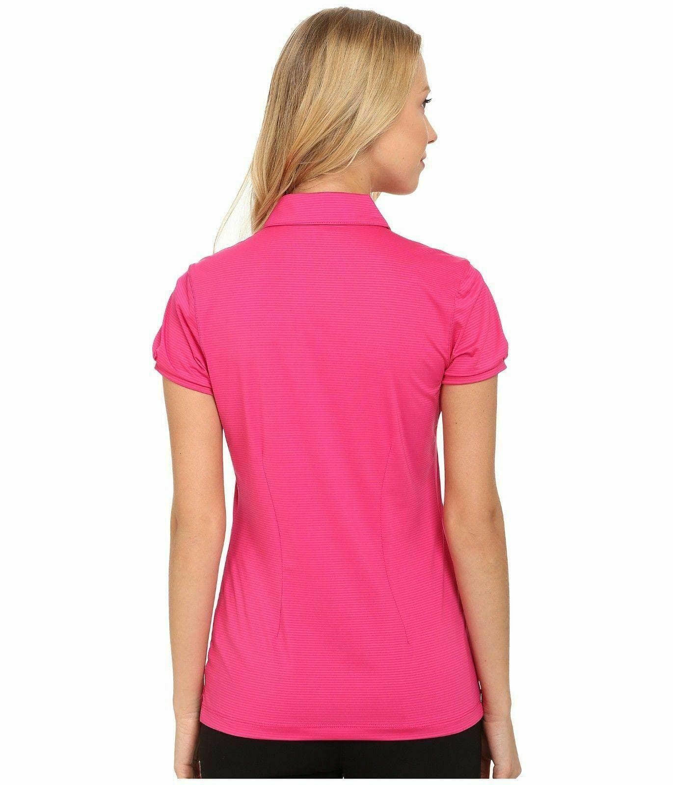 Nike Women's Mini Stripe Short Sleeve Polo Shirt Vivid Pink Small MSRP $75 - Thumbnail 4