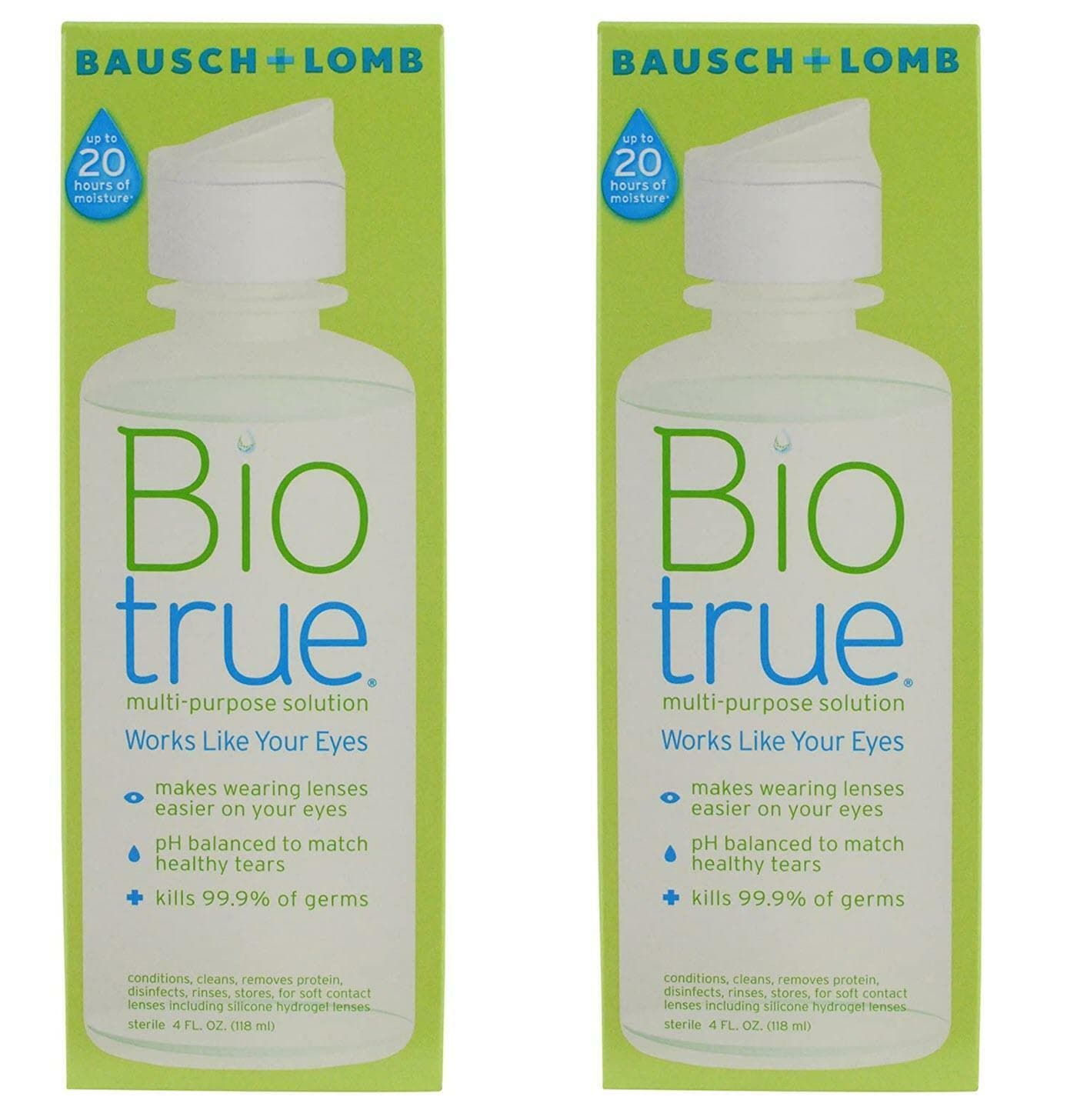 BioTrue Contact Lens Solution for Soft Contact Lenses 2 Bottle Pack 4 Oz Each - Thumbnail 8