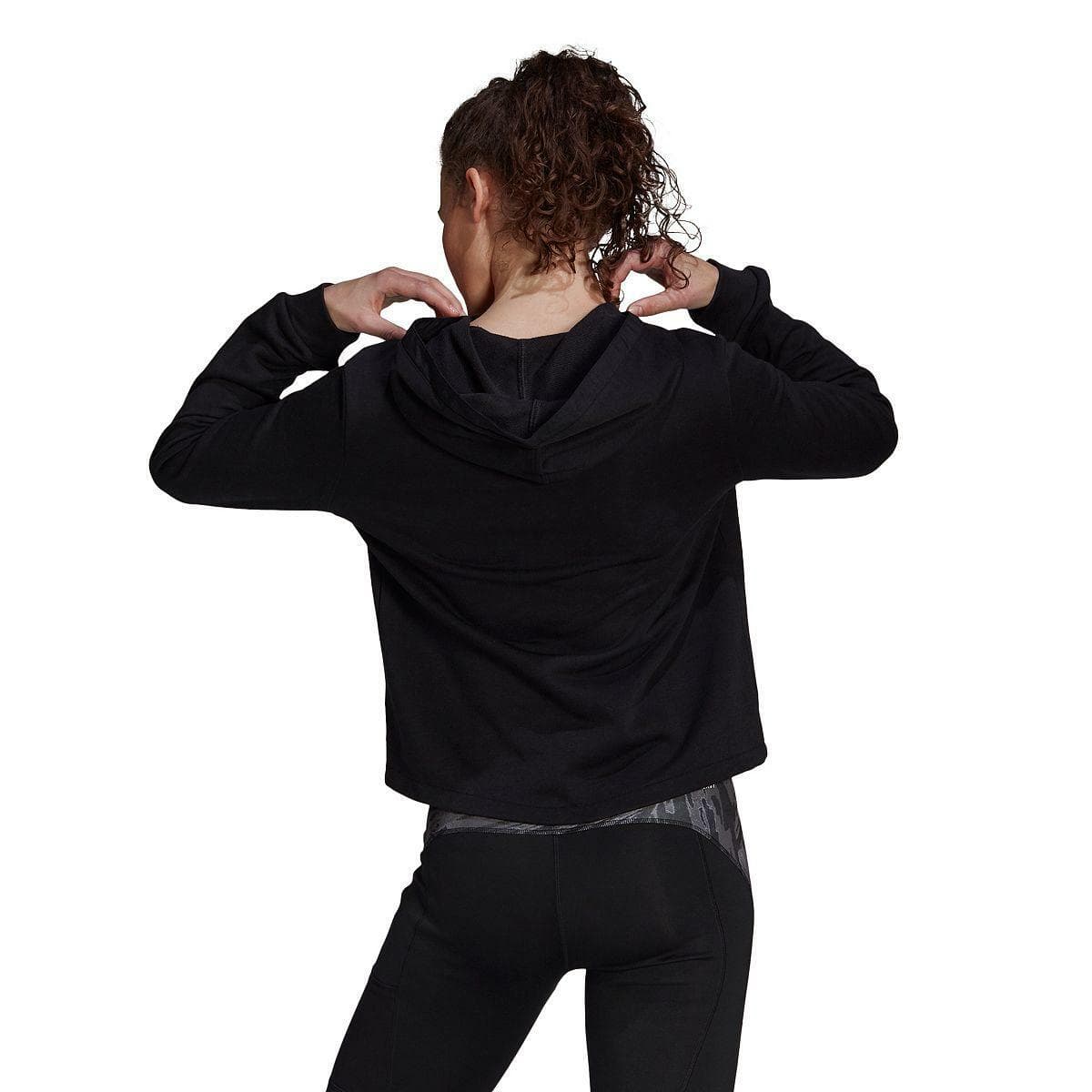 adidas Women's Zoe Saldana Collection Pullover French Terry U4U Hoodie Black S - Thumbnail 2