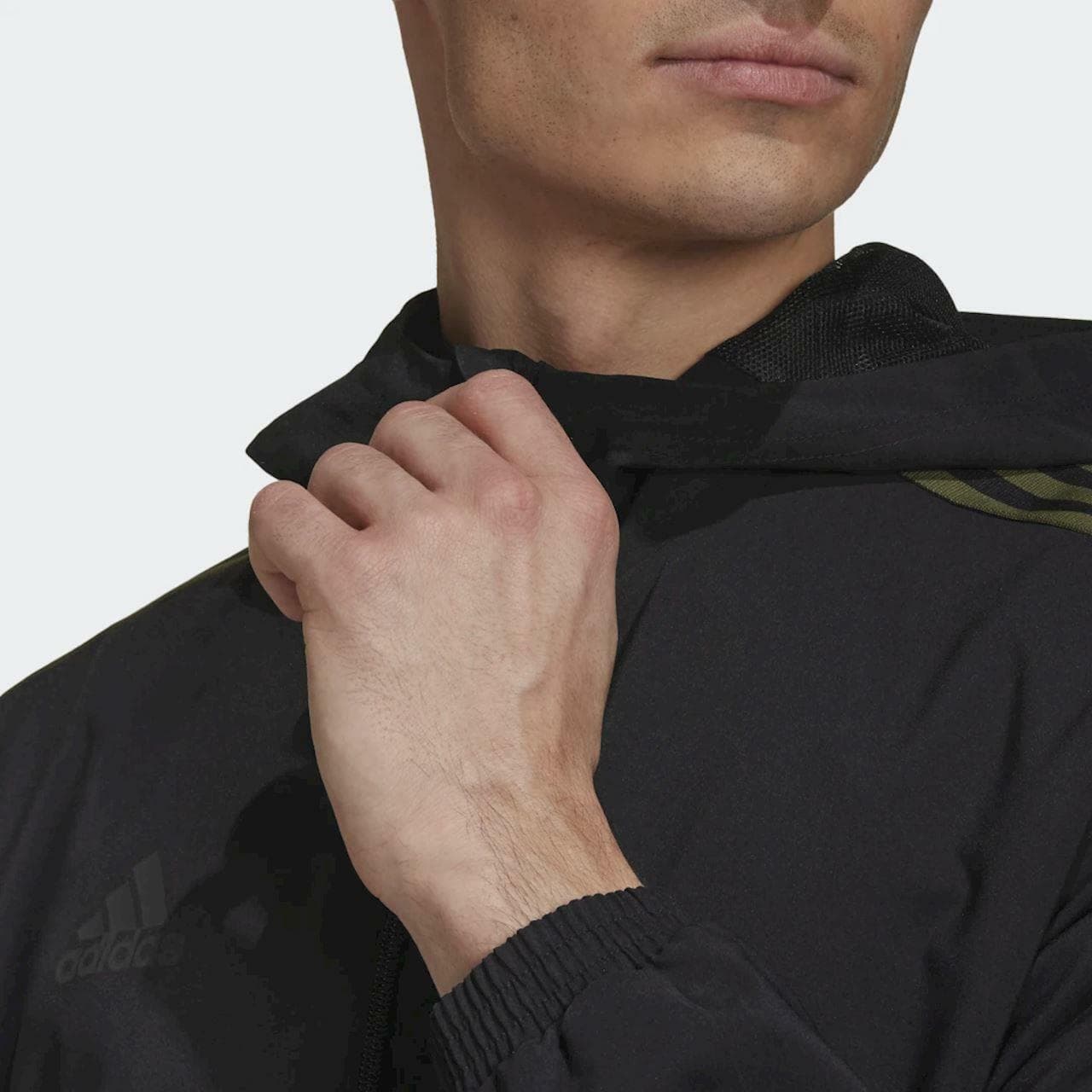 Adidas Men's Tiro Graphic Full-Zip Camouflage Hooded Windbreaker Jacket Black L - Thumbnail 4