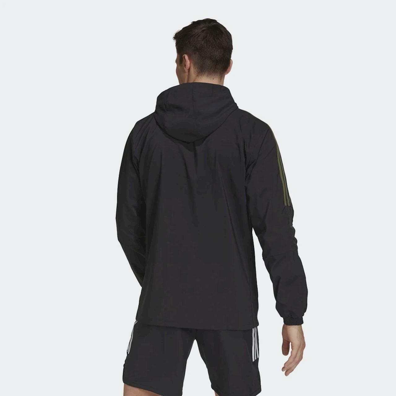 Adidas Men's Tiro Graphic Full-Zip Camouflage Hooded Windbreaker Jacket Black L - Thumbnail 2