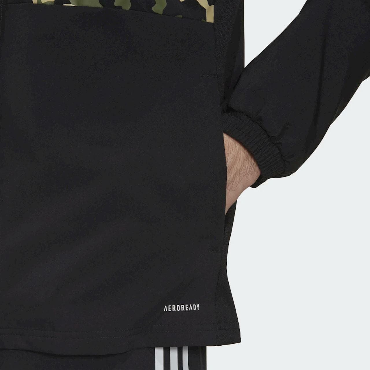 Adidas Men's Tiro Graphic Full-Zip Camouflage Hooded Windbreaker Jacket Black L - Thumbnail 5