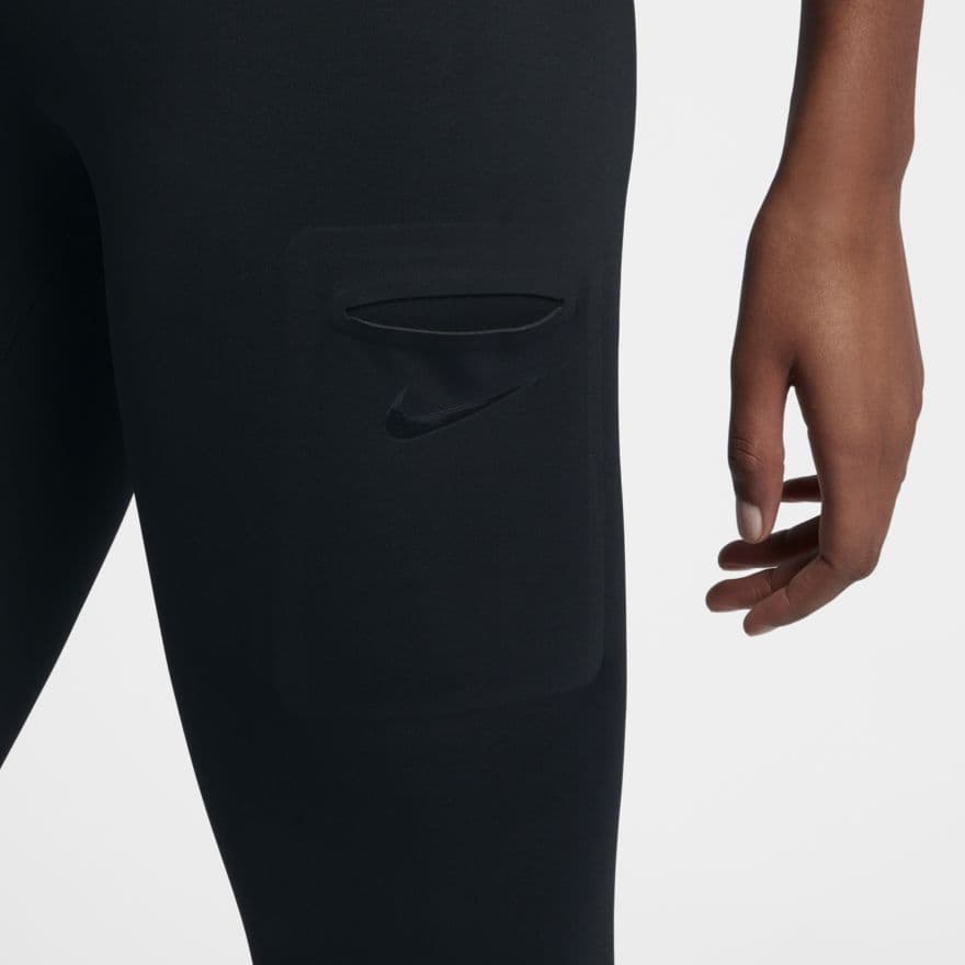 Nike Women's Power Pocket Hyper Dri-Fit Training Capris Tights Black Small - Thumbnail 7