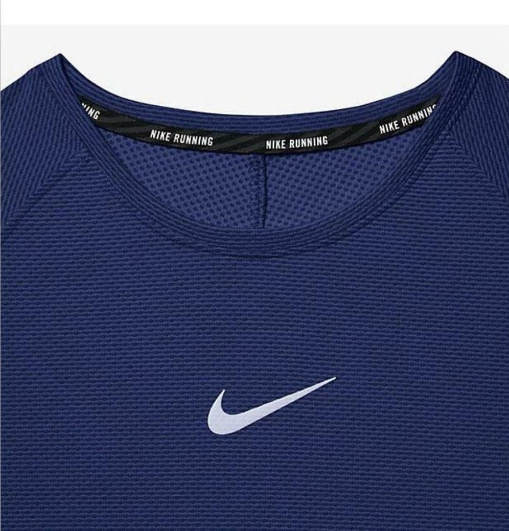 Nike Men's Aeroreact Long Sleeve Training Top Navy Blue Large $115 Value - Thumbnail 2
