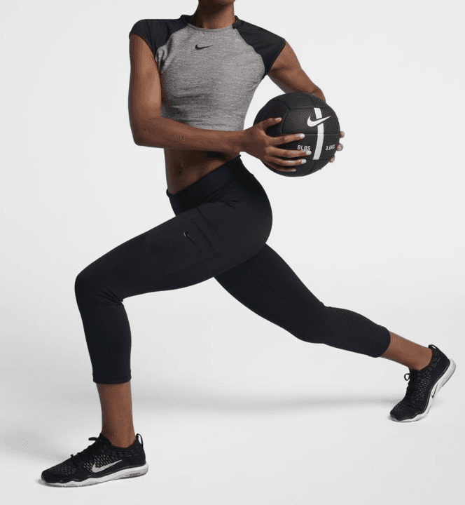 Nike Women's Power Pocket Hyper Dri-Fit Training Capris Tights Black Small - Thumbnail 4