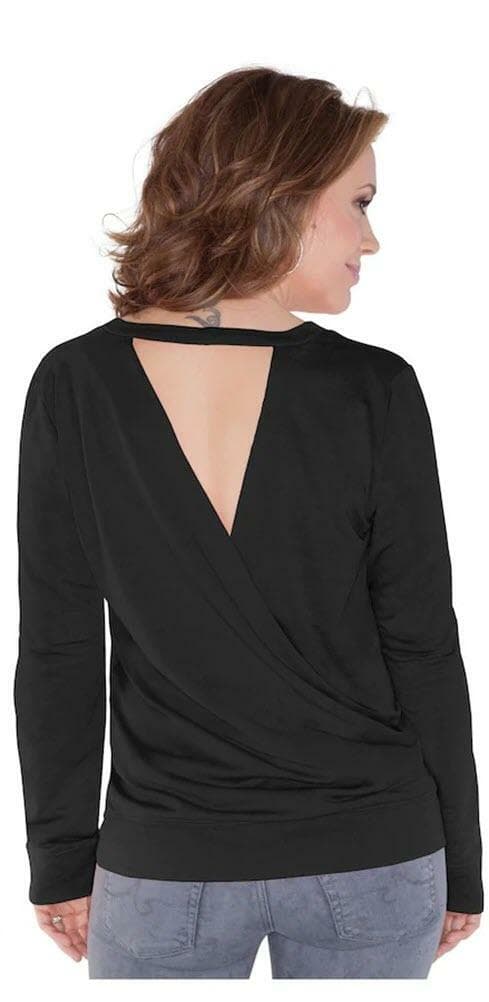 Touch by Alyssa Milano Women's Pittsburgh Pirates Lana V-Neck Sweatshirt Black L - Thumbnail 2