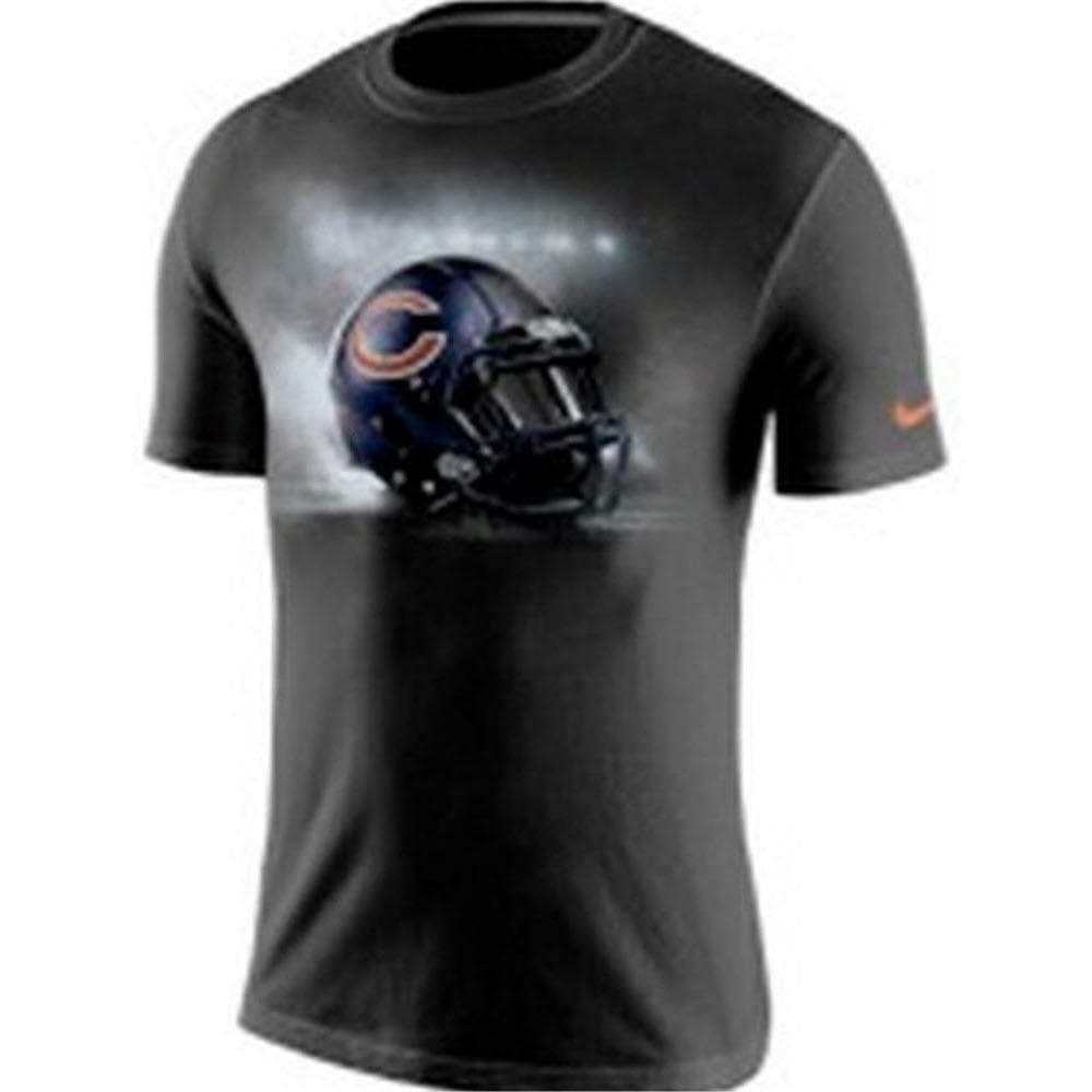 Nike Men's Chicago Bears Vapor Helmet Cotton Short Sleeve T-Shirt Black Medium