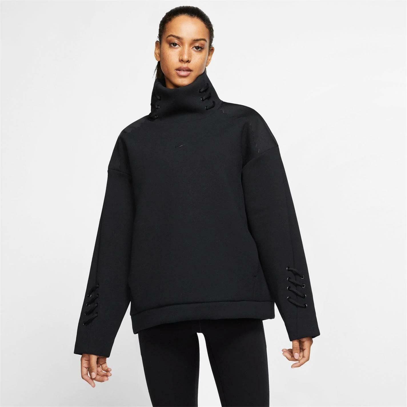Nike Women's Boutique Knit Pullover Oversized Dri-Fit Top Black Small MSRP $225 - Thumbnail 11