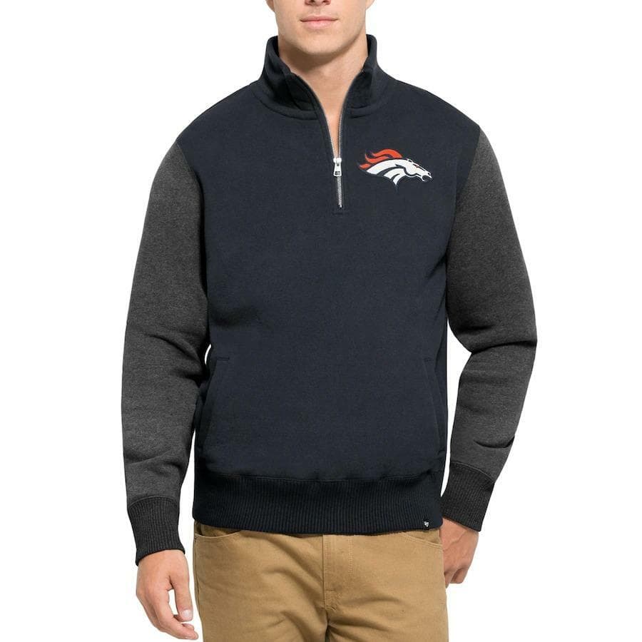 '47 Denver Broncos Men's Triple Coverage 1/4-Zip Pullover Fleece Jacket L Blue - Thumbnail 3