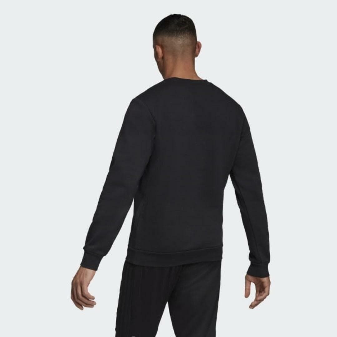 adidas Men's TAN Crew French Terry Fleece Sweatshirt Black X-Large MSRP $70 - Thumbnail 4