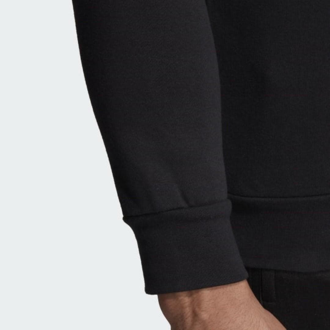 adidas Men's TAN Crew French Terry Fleece Sweatshirt Black X-Large MSRP $70 - Thumbnail 7