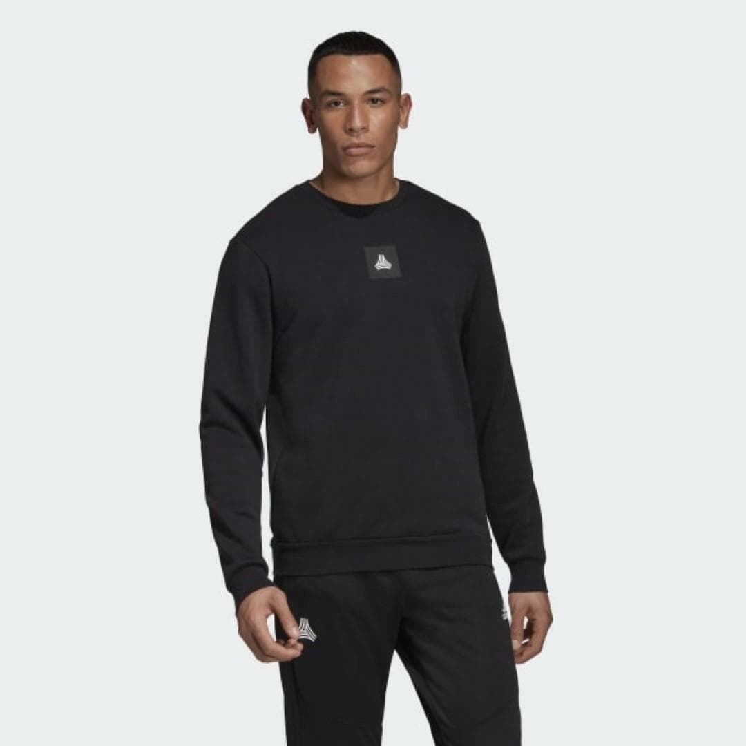 adidas Men's TAN Crew French Terry Fleece Sweatshirt Black X-Large MSRP $70 - Thumbnail 11