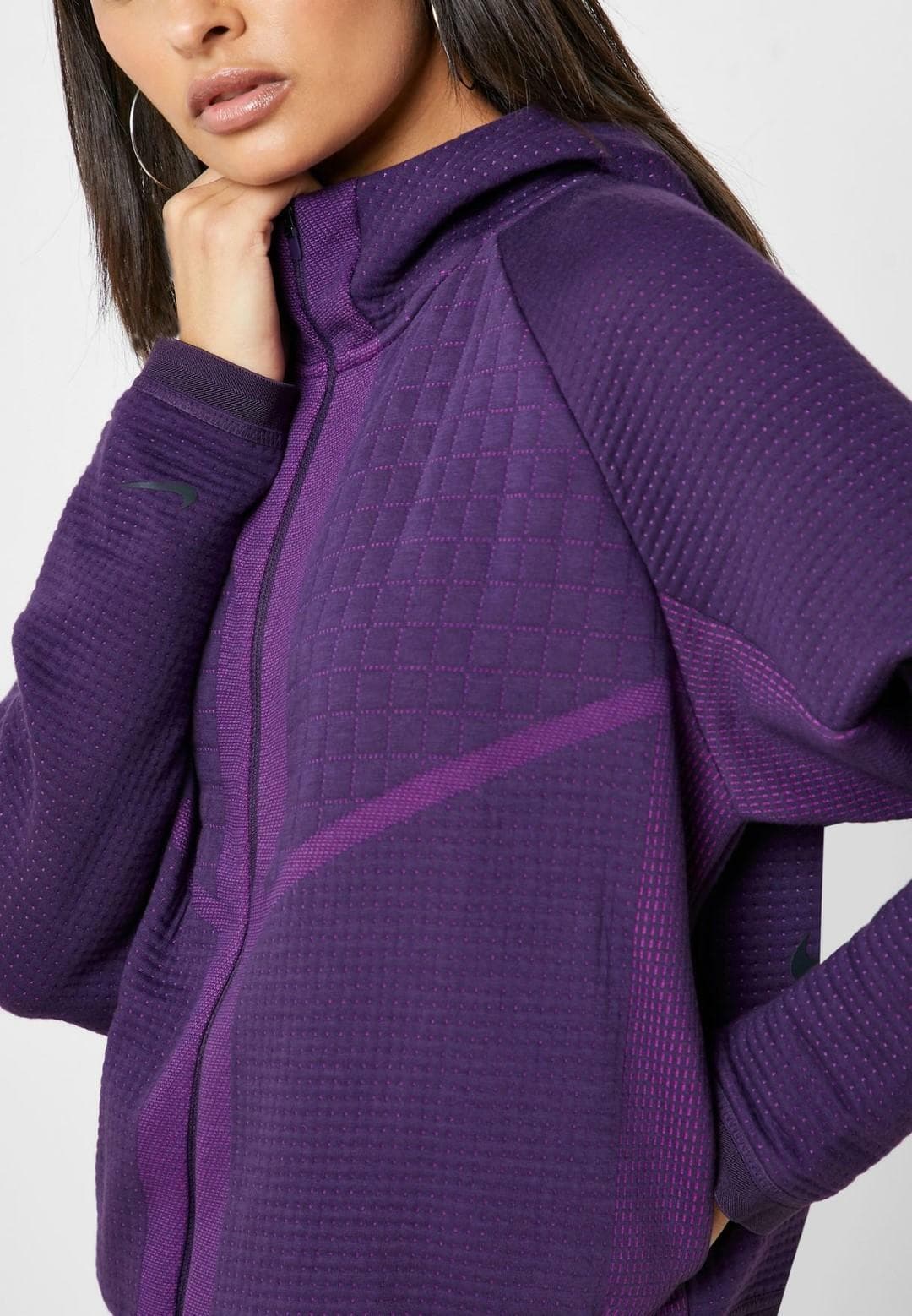 Nike Sportswear Women's City Ready Tech Fleece Full Zip Hoodie Full Zip Black XL - Thumbnail 6