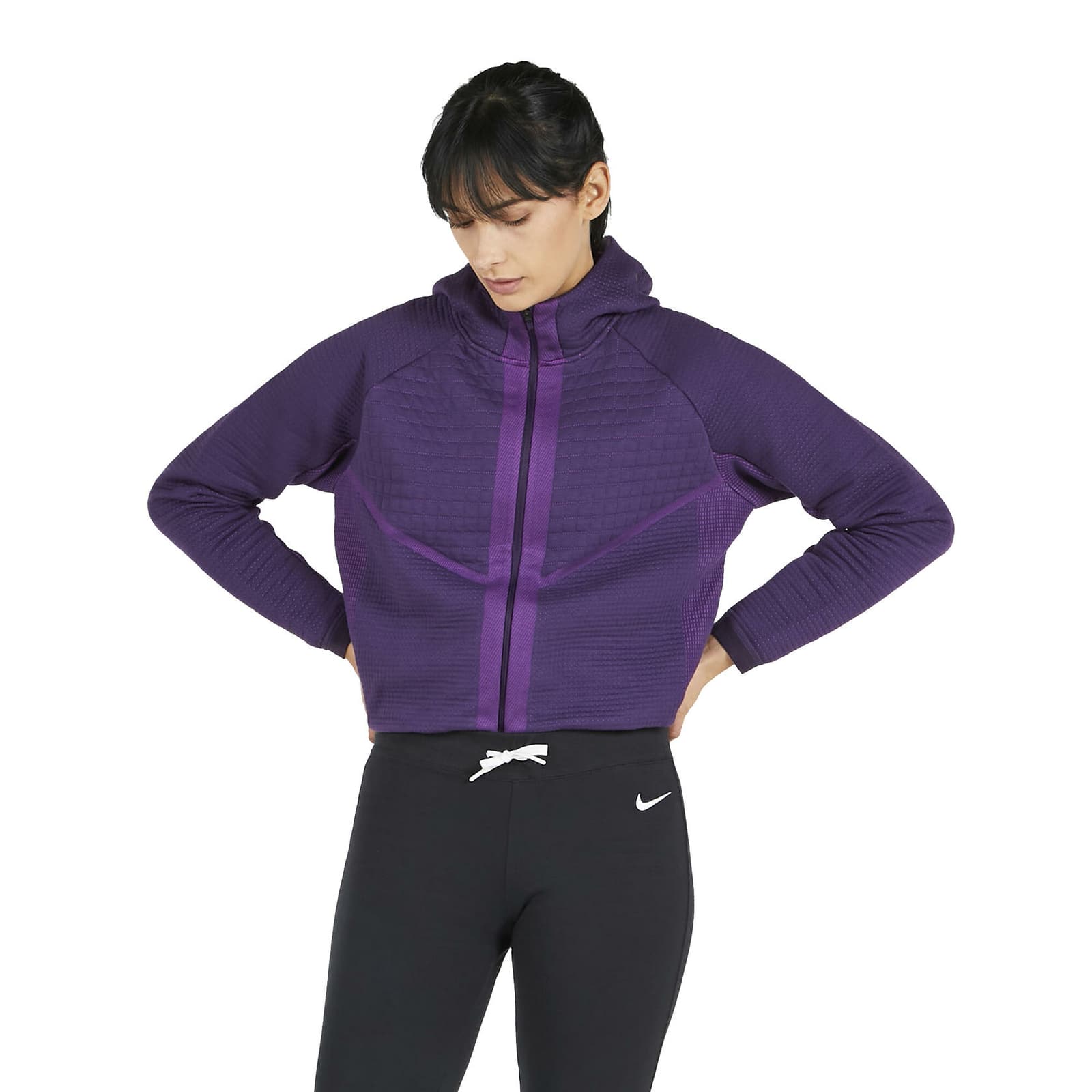Nike Sportswear Women's City Ready Tech Fleece Full Zip Hoodie Full Zip Black XL - Thumbnail 3