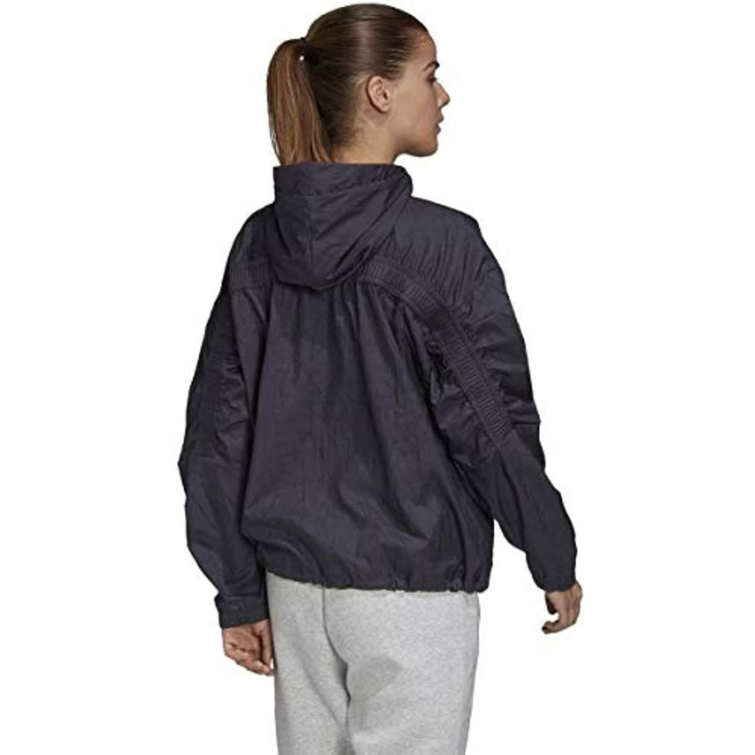 adidas Women's W.N.D. Jacket Primeblue Black Medium $110 Value - Thumbnail 6