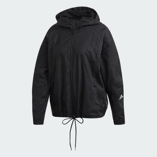 adidas Women's W.N.D. Jacket Primeblue Black Medium $110 Value - Thumbnail 10